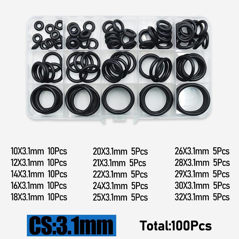 up to 3230p NBR O Ring Car Sealing Washer Plumbing Rubber Gasket Black ORing Kit Waterproof Oil-resistant Auto Accessorie O-ring
