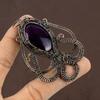 Octopus Pink Labradorite Handmade Copper Wire Wrap Pendant 3.23" M3n37