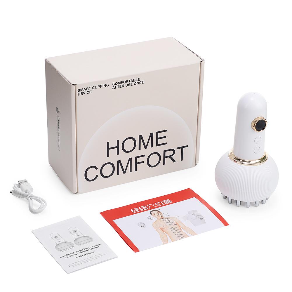 Умная вибрирующая щетка EMS по меридианам - Электрический прибор для всего тела с вакуумным массажем и горячим компрессом