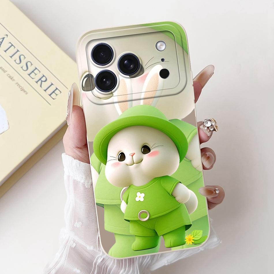 For iPhone 17 Pro Max 17Pro Cute Rabbit Cat Cartoon Phone Case For iPhone17 Pro 17ProMax Shockproof Soft Silicone Cases