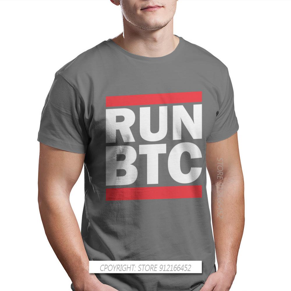 Bitcoin Cryptocurrency Miners Meme Oneck Tshirts Run Btc Distinctive Unisexs T Shirt Funny Tops Size Xs3xl