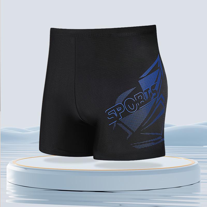 Мужские плавки-шорты с плоской штаниной, быстросохнущие, 2024 - Защита от неловких ситуаций, с принтом, дышащие, модный стиль.