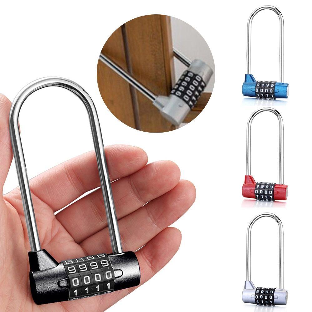 Suitcase Travel Password Padlock Lengthened Shackle Lock 4 Digit Combination Lock Gym Door Lock