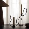 Металлический Подсвечник Канделябр Геометрический Подсвечник Черная Линия Металлическое Рукоделие Свадебные Центральные Элементы Домашний Декор