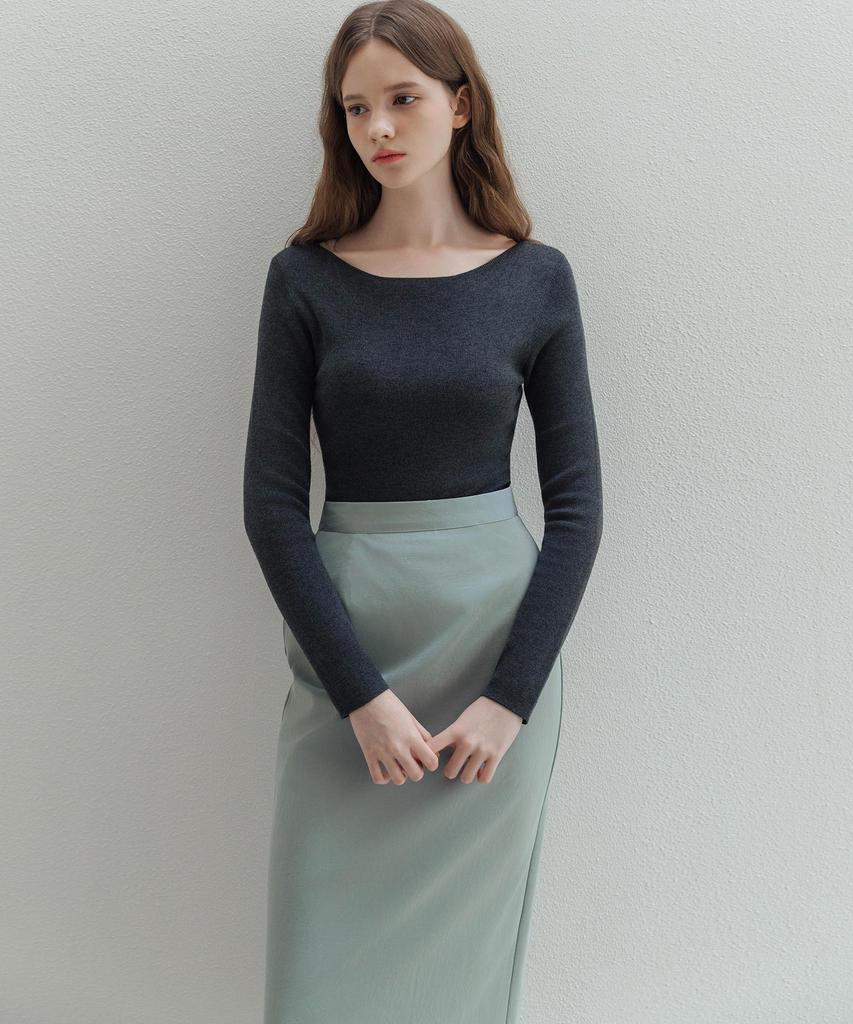 Rotre Domin Re Leather Blue Skirt