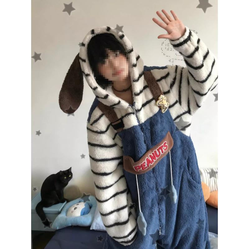 Милый комбинезон-пижама с леопардовым принтом для девочки, осенне-зимний, фланелевый, толстый, теплый, с капюшоном, домашняя одежда, можно носить как верхнюю одежду, домашняя одежда, удобный комбинезон