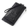 CONTACT'S Genuine Leather RFID Men's Wallet Long Male Purse Man's Clutch Wallets Card Holders