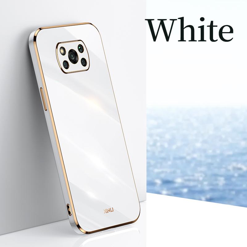 Чехол для телефона с золотой рамкой и покрытием для Xiaomi Mi Poco X3 Pro Nfc Gt F3 X3pro X 3 5g X3nfc, роскошный мягкий силиконовый чехол на заднюю панель
