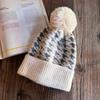Knit Hat For Women With Vintage Houndstooth Pattern And Warmth For Autumn Winter Fashion