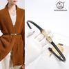 Fine Belt Women'S Leather Button Belt Women'S Casual Pants Belt Chain