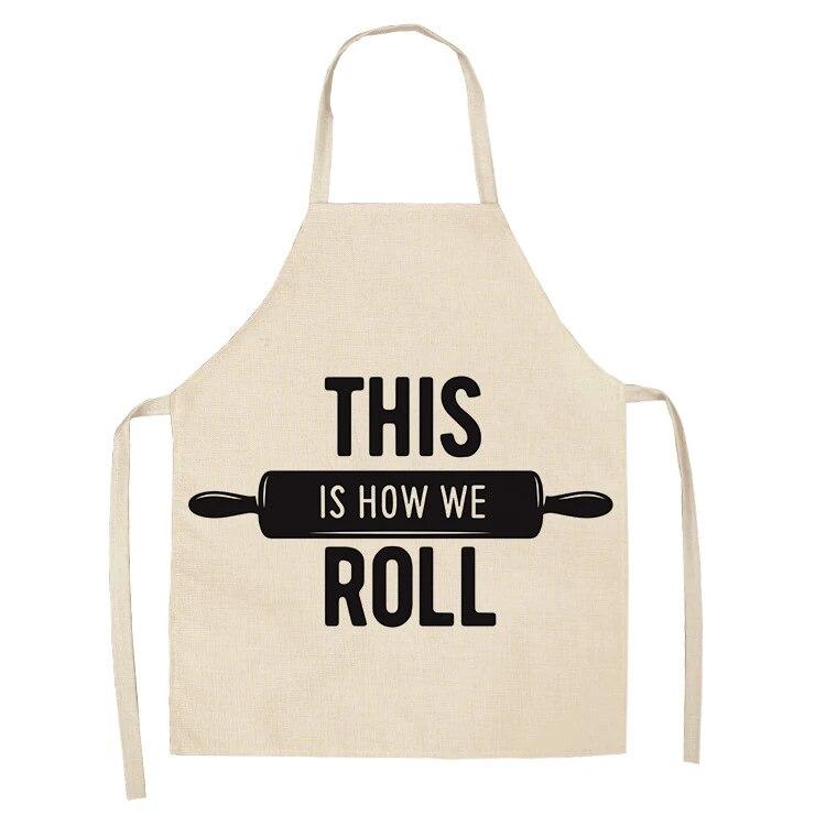 1 Piece Letter Men's and Women's Kitchen Aprons Linen Apron Home Apron Home Cooking Apron Catering Cleaning Apron Wholesale