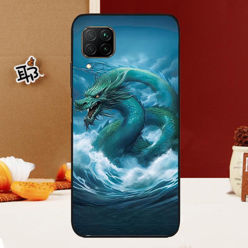 Чехол в китайском стиле с журавлем и драконом для Huawei Nova 12s 12i 7i 8i 11i 11 9 10 SE Y60 Y61 Y70 Y72 Y73 Y90 Y91 P30 P40 Lite