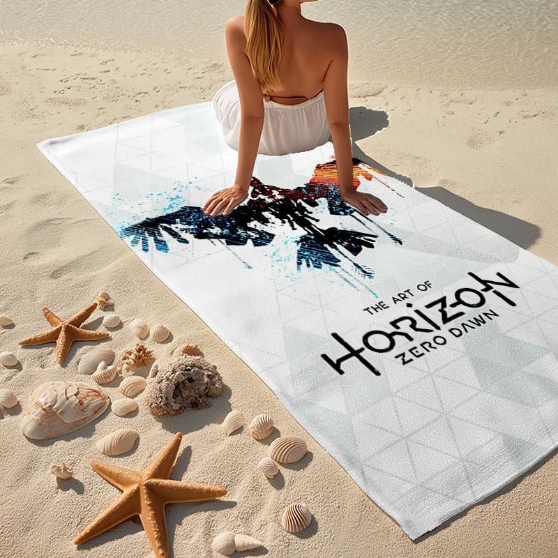 Ultra-Soft Beach Towel with Horizon Theme,Ideal for Pool - Camping, Diving - Perfect Travel Essential, Vibrant Beach Towel.