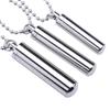 Beads Chain Stainless Steel Perfume Vial Pendant Openable Cylindrical Tube Wishing Bottle Necklace