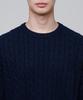 MUSINSA STANDARD Cable Crew Neck Knit [Navy]