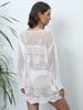 Женская верхняя одежда для пляжного отдыха, бикини, женская ажурная тканая сексуальная перспективная рубашка с солнцезащитным кремом, удобная женская одежда