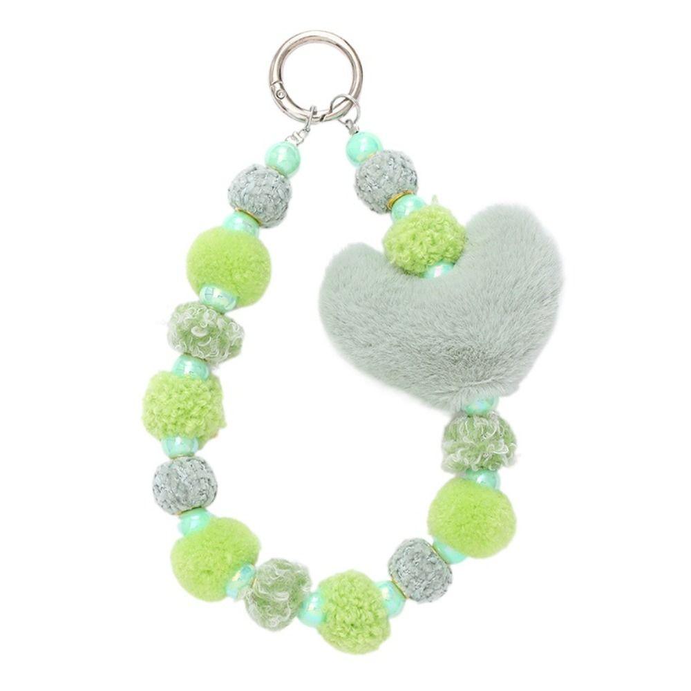 Soft Loveheart Beaded Keychain Colorful Loveheart Beaded Bracelet Female Lady Girl