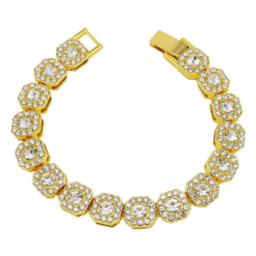 HNSP 13 мм Широкий Роскошный Браслет-цепочка на руку с полным цирконием "Ледяной Теннис" для Мужчин Подарок Хип-хоп Аксессуары для Уличной Вечеринки