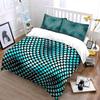 3Pcs Teal and White Dot Wave Bedding Set, Abstract Geometric Print Duvet Cover + 2 Pillowcases, Minimalist Decor