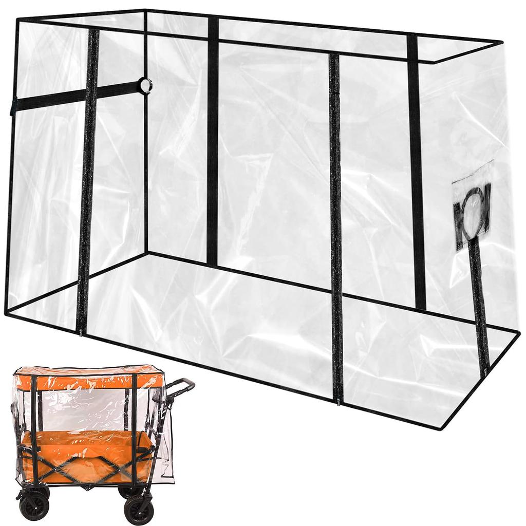 Carry Wagon Rain Outdoor Wagon Rain Easy for Outdoor Activities Such As Sports and Camping Cover, Cover, Transparent, Waterproof, Dustproof,