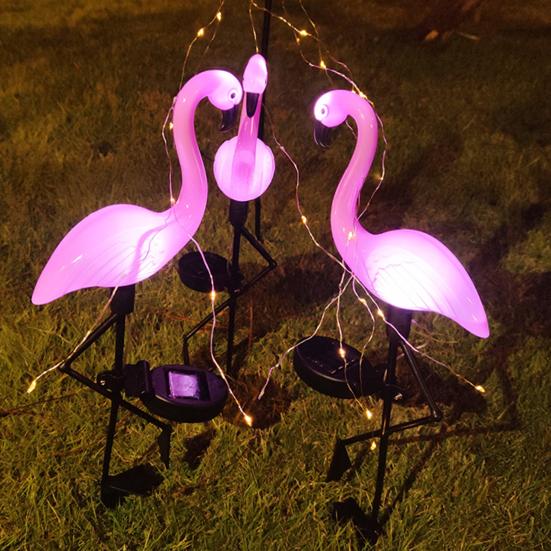 1/3Pcs Flamingo Solar Lamps Automatic Charging IP65 Waterproof Easy To Install Landscape Solar Lights Outdoor Garden Decorations