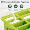 Leeseph Popsicles Mold, Reusable Easy-Release Silicone Homemade Maker Ice Pop Mold Trays with 50 Popsicle Sticks, Summer Gifts