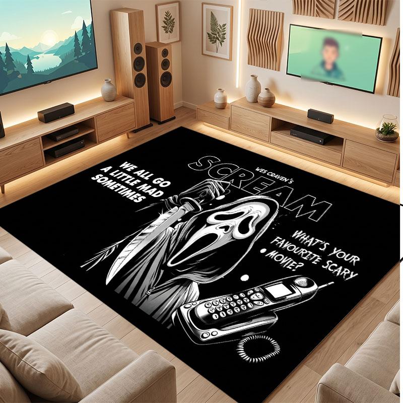 Scream Ghostface Rug Soft Thick Non Slip Floor Carpet for Bedroom Living Room Home Decor