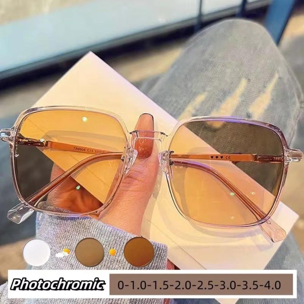 Large Frame UV Resistant Glasses Classic Box Frame Intelligent Color Changing Glasses Indoor