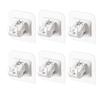 6-Pack No Drill Curtain Rod Holders Self Adhesive Rod Brackets Nail Free Stick on Curtain Rod Hooks Curtain Hangers for Bathroom Bedroom Livingr