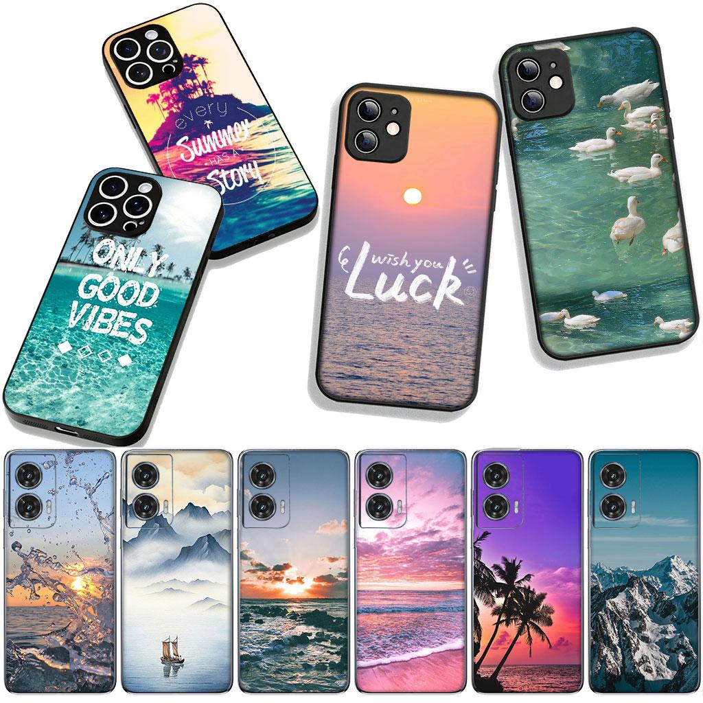 for Samsung Galaxy A25 A37 A57 A12 A14 A50 A51 A70 A71 A72 A21S A04 M15 Note 20 9 8 10 Case Beach Mountain Sea Travel Sand