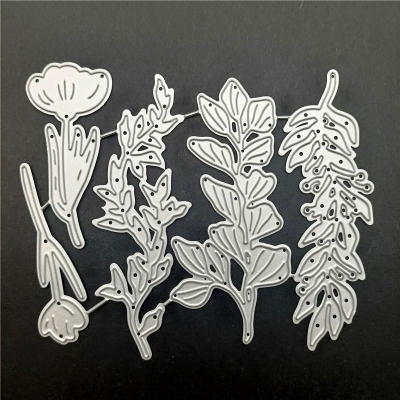 Листья цветок металлические режущие штампы ремесло высечка тиснение карты сделать трафарет