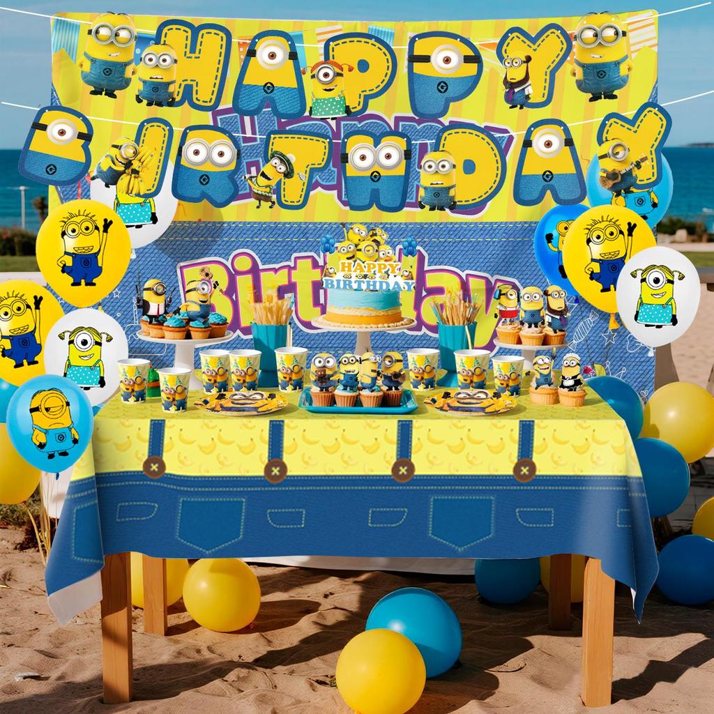 Cartoon Party Supplies, Cartoon Party Decorations & Tableware Set-Cartoon Party Plates Napkins Cups and Cartoon Birthday Banners Balloons Cake Toppers
