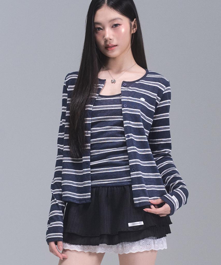 Кардиганный комплект Kelly Stripe от Zeroplanet [Темно-синий]