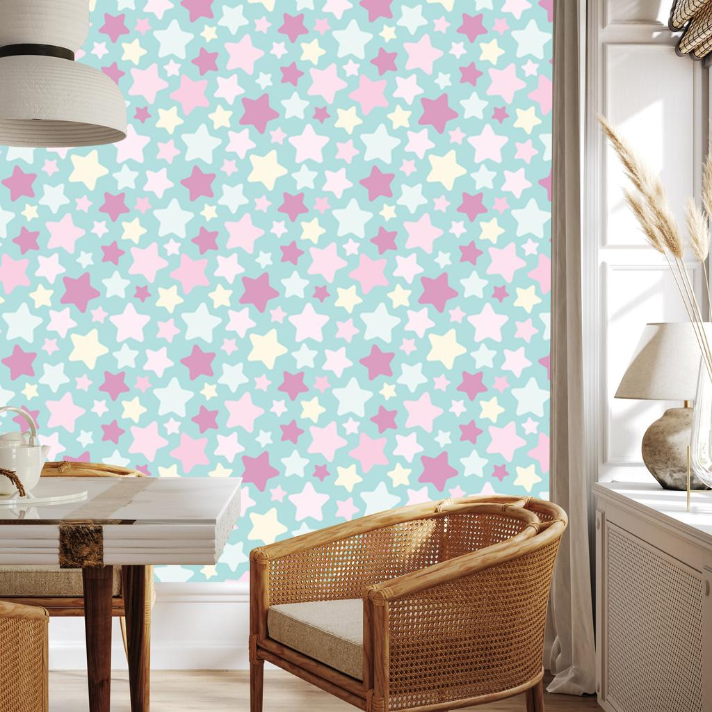 Beautiful colorful stars wallpaper for living room and bedroom 50x1000