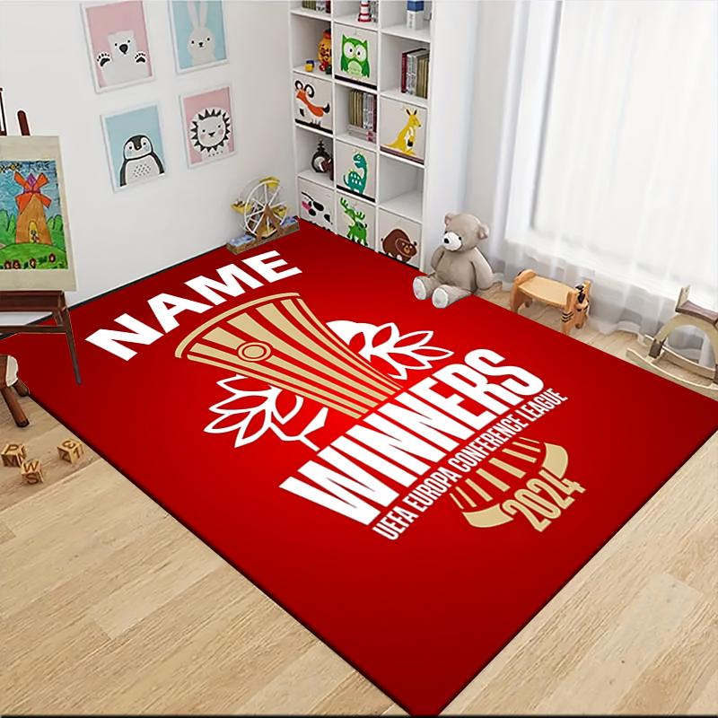 Custom Name Olympiacos FC Crest Carpet Rug Customizable Soft Washable Anti-Slip Home Living Room Sofa Mats Personalized Rug. 0909227