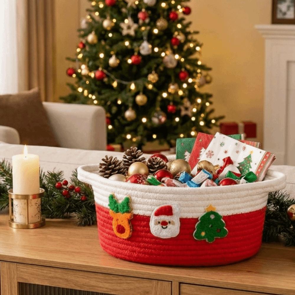 Cotton Rope Hand Woven Storage Basket Cute Candy Storage Baskets for Living Room