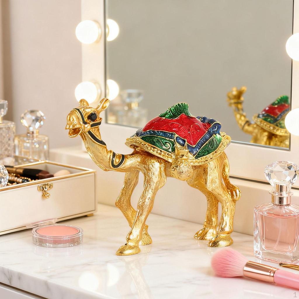Милая фигурка верблюда Элегантный рождественский подарок Орнамент Маленькая эмалированная шкатулка для драгоценностей