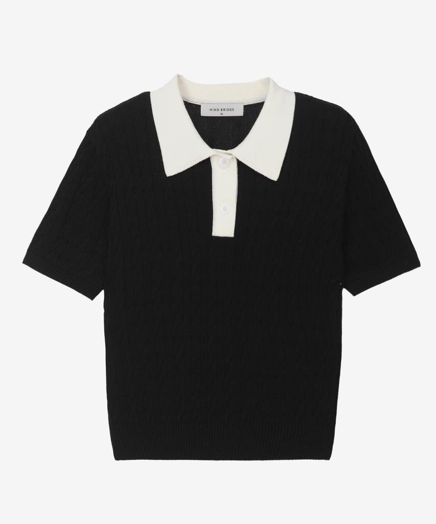 MIND BRIDGE WOMEN [On][W] Cable Collar Contrast Knit - 3 Colors