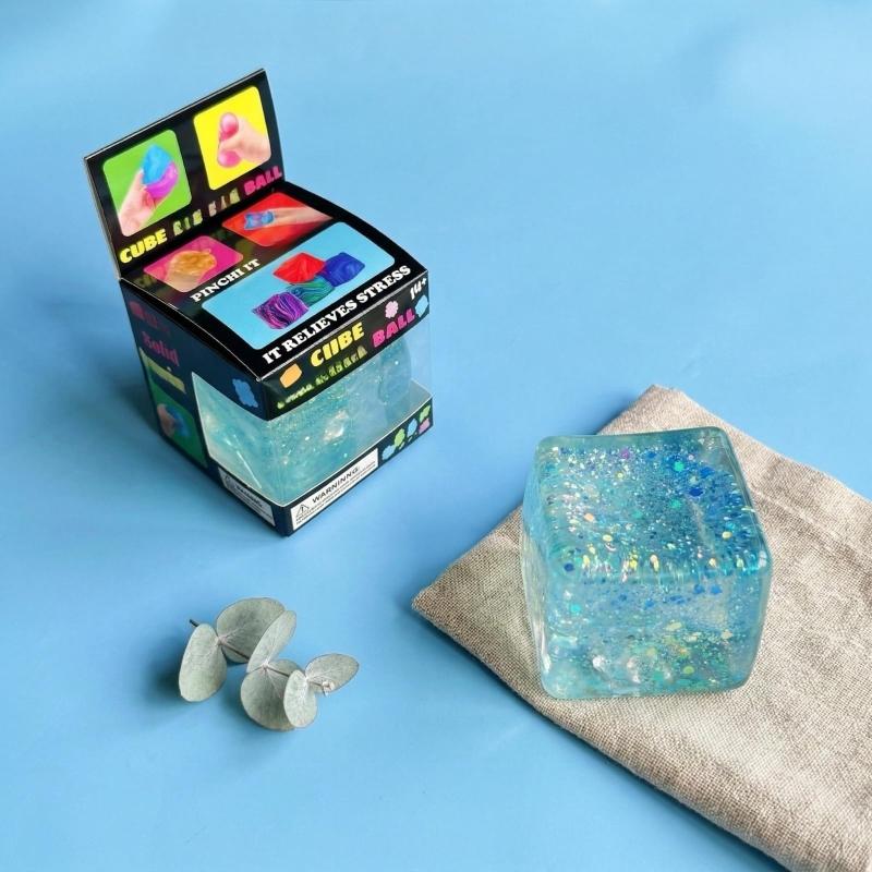 Squishy Ice Cube Fidget Toys Stress Relief Ball For Adults Kids Squeeze Ball Toys Gift
