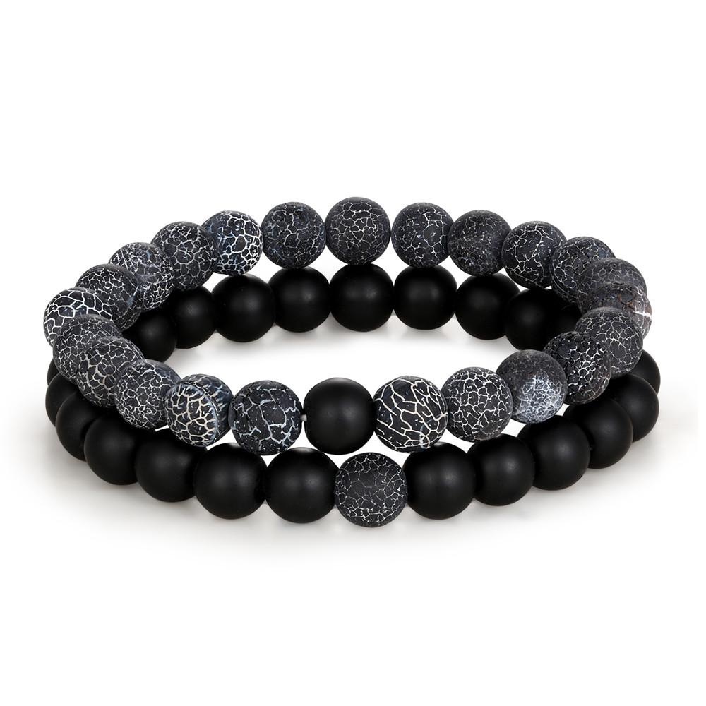 2pcs/set Distance Bracelet Crown Beads Charm Natural Stone Bracelets for Women Men Couples friendship bracelets Jewelry Gifts