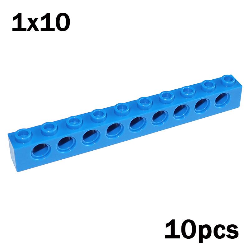 MOC Technology Сборные Детали Кирпичик 1x10 с 9 Отверстиями 2730 DIY Строительные Блоки Образовательная Игрушка для Детей