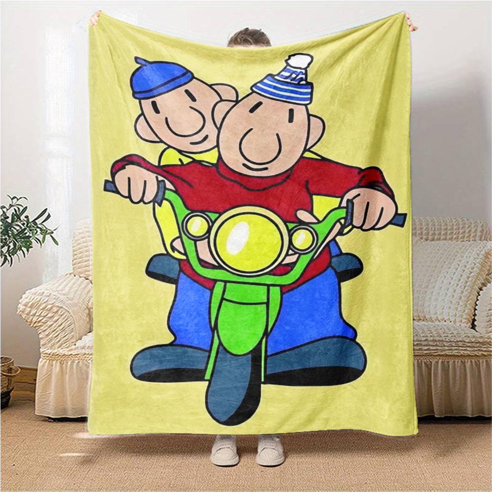 1Pc Bike Ride Adventure Blanket For Couch Bed Plush Cozy Fuzzy Blanket Super Soft Warm Blankets For Fall And Winter 091891