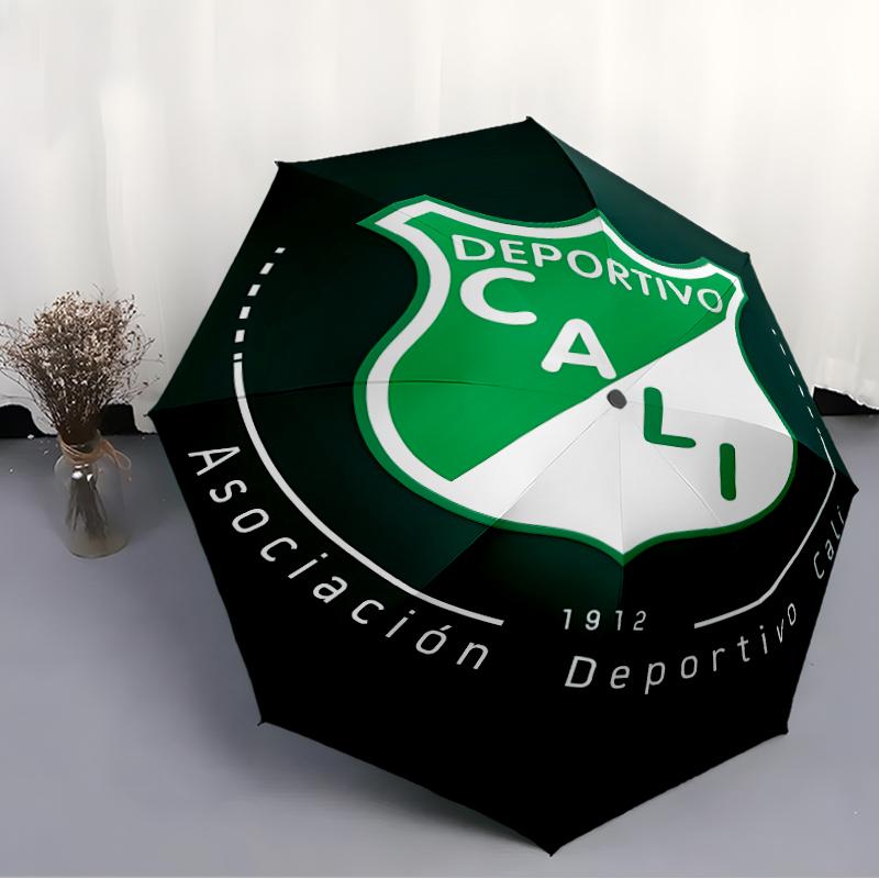 Printed Deportivo Cali LOGO Folding Umbrella,Outdoor,Leisure,And Travel Umbrella,Durable Umbrella Fabric,Birthday And Holiday Gift