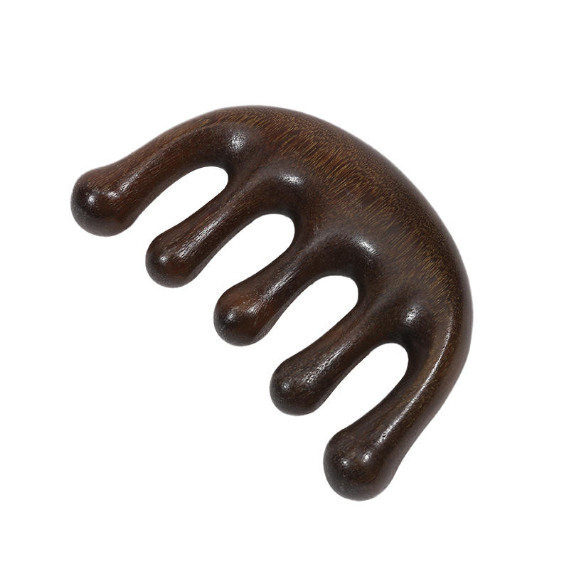 2025 Новый Массажная расческа Массажер для головы Сандаловое дерево Пять зубцов Кит Скребок для кожи головы и тела