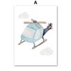 Balloon Airplane Helicopter Fighter Cartoon Wall Art Canvas Painting Nordic Posters And Prints Pictures For Baby Kids Room Decor