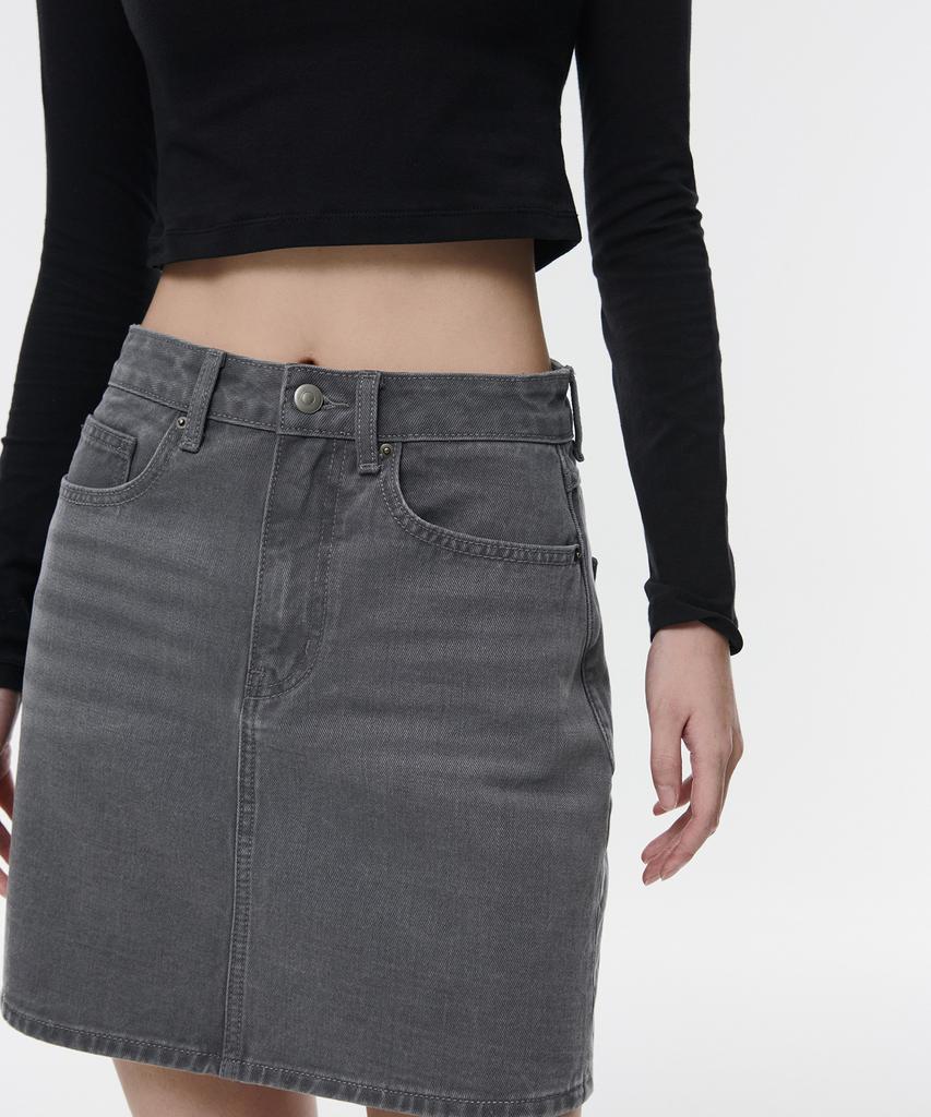 Musinsa Standard Woman Women'S Denim Mini Skirt [Gray]