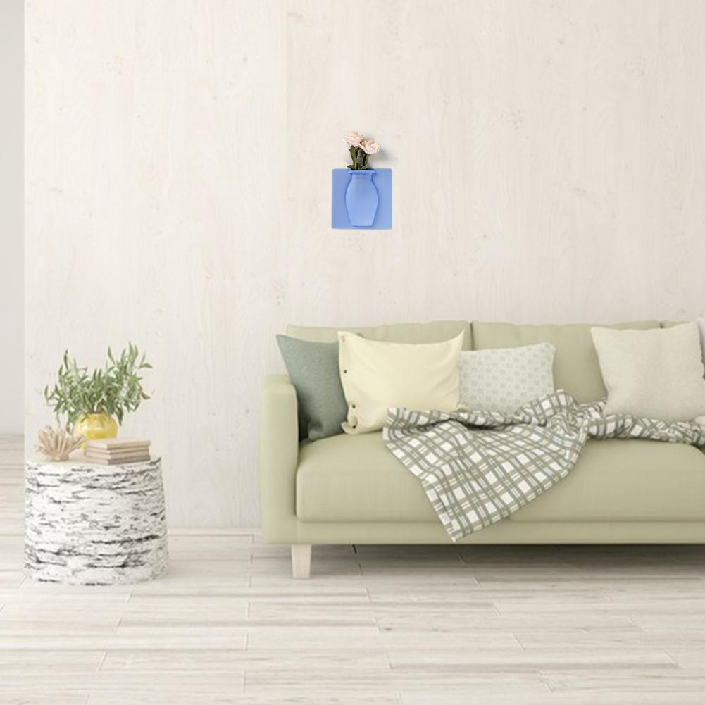 Силиконовая ваза для цветов, легко съемная стена и холодильник, волшебное растение, резиновая наклейка, вазы, сделай сам, аксессуары для украшения дома