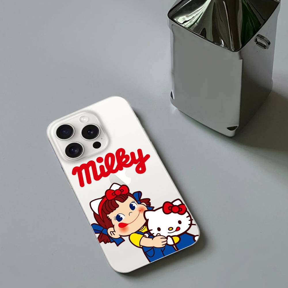 Чехол для телефона Fujiya Milky Peko Chan Для IPhone 17 16 15 11 14 12 13 16 Pro Max X XR XS Max Plus Прозрачный Мягкий Чехол