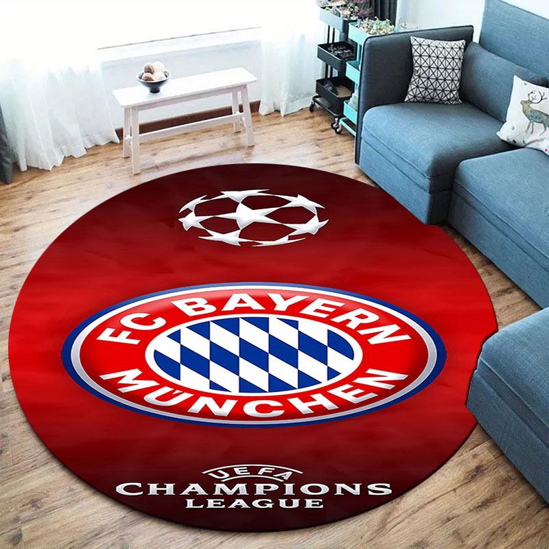 Круглый ковер FC Bayern Munich, Ковер для гостиной, спальни, дивана, игровой комнаты, Декор, Нескользящий коврик для пола