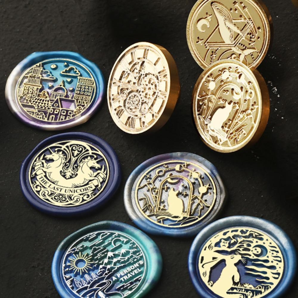 Печать воска со звездным небом, сменная головка, печать воска со сменной головкой для поздравительных открыток